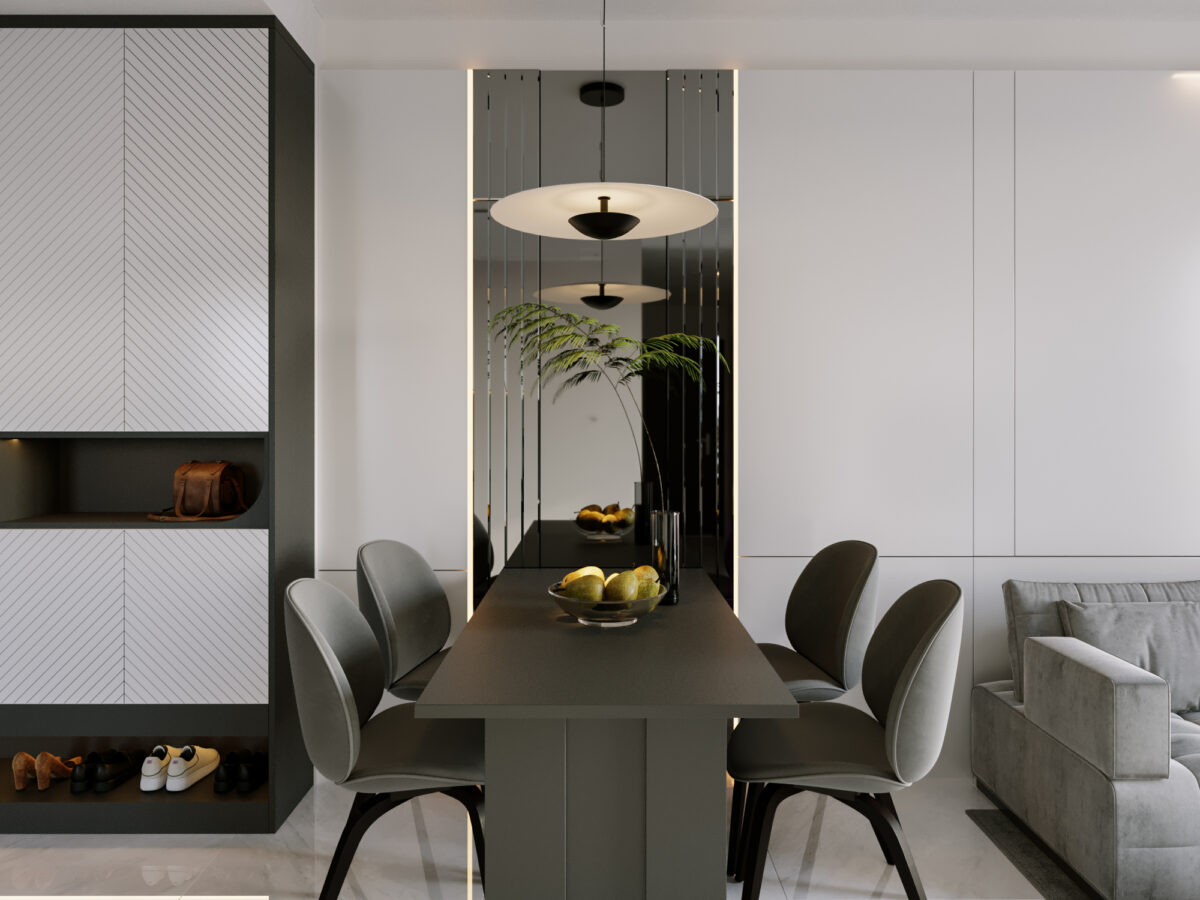 Căn hộ Privia Khang Điền - Phòng khách bếp style sang trọng