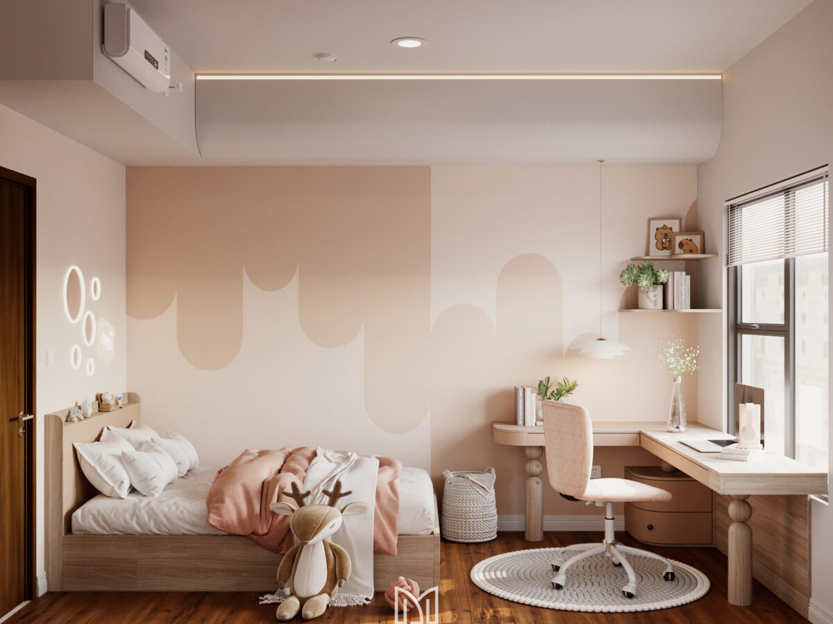 Căn hộ Privia Khang Điền - Phòng ngủ màu hồng cho bé gái