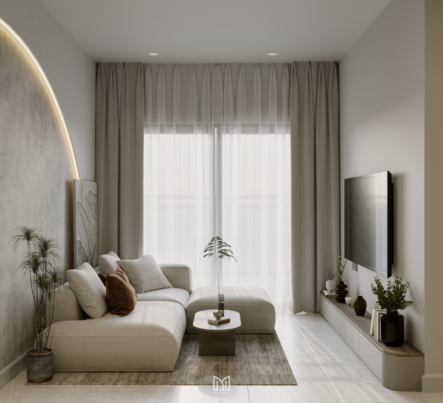 Căn hộ 2PN Privia Khang Điền - Tone xám trắng tinh tế