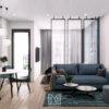 Studio xanh dương mạnh mẽ cho nam độc thân