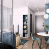 Studio xanh dương mạnh mẽ cho nam độc thân