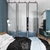 Studio xanh dương mạnh mẽ cho nam độc thân