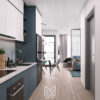 Studio xanh dương mạnh mẽ cho nam độc thân