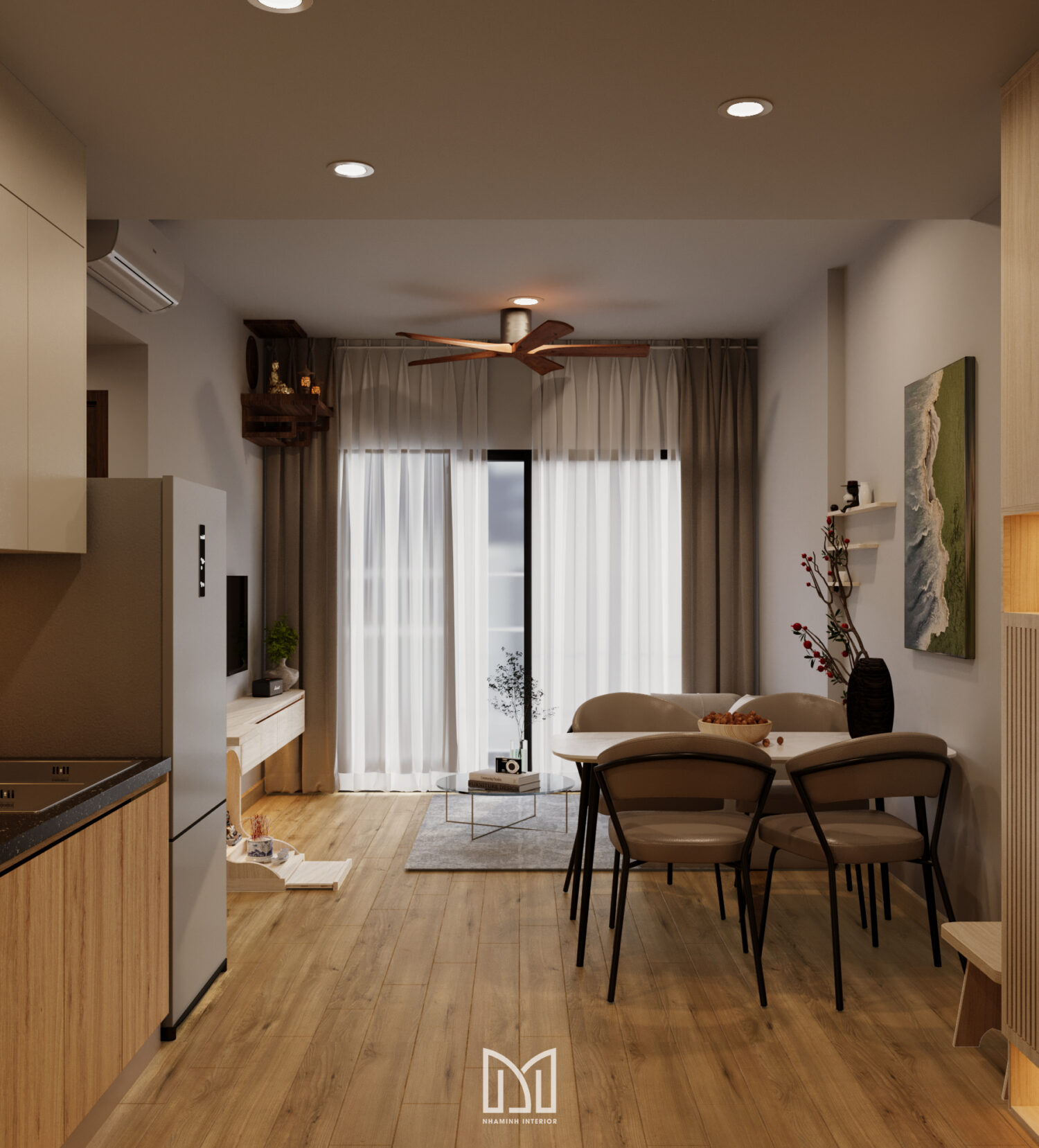 Căn hộ 2PN Akari - Ấm cúng và thoáng đãng