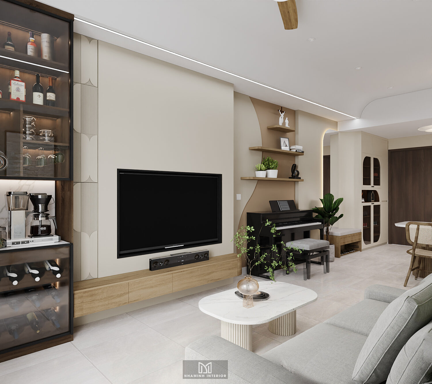 Căn hộ 2PN Picity tone be nhẹ nhàng