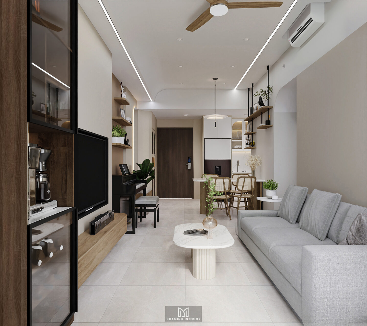 Căn hộ 2PN Picity tone be nhẹ nhàng
