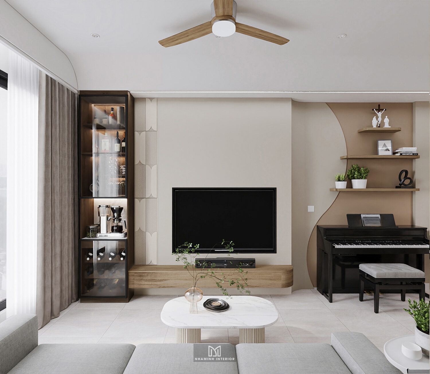 Căn hộ 2PN Picity tone be nhẹ nhàng