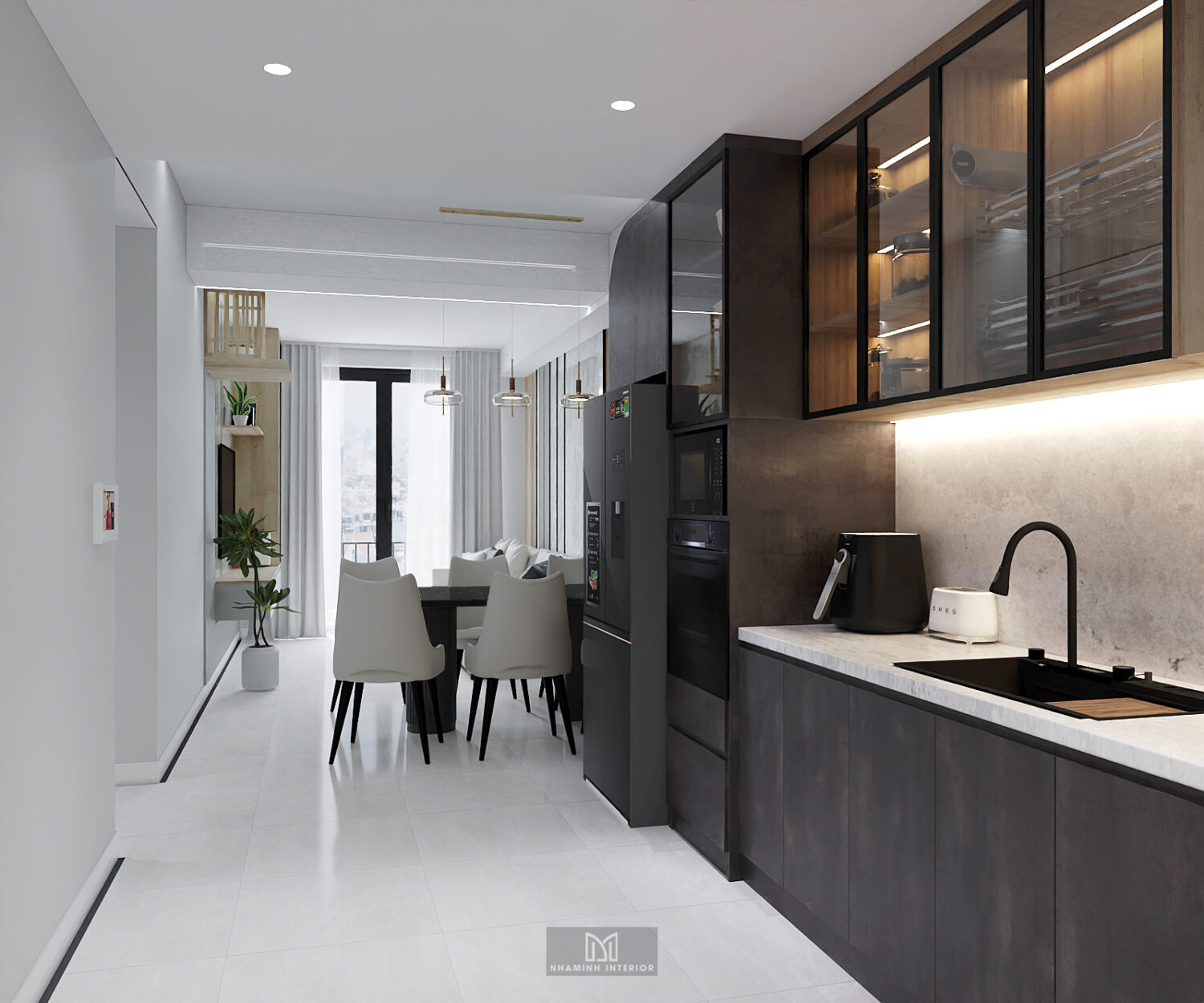 Căn hộ 2PN Picity Highpark - Tone xám sang trọng