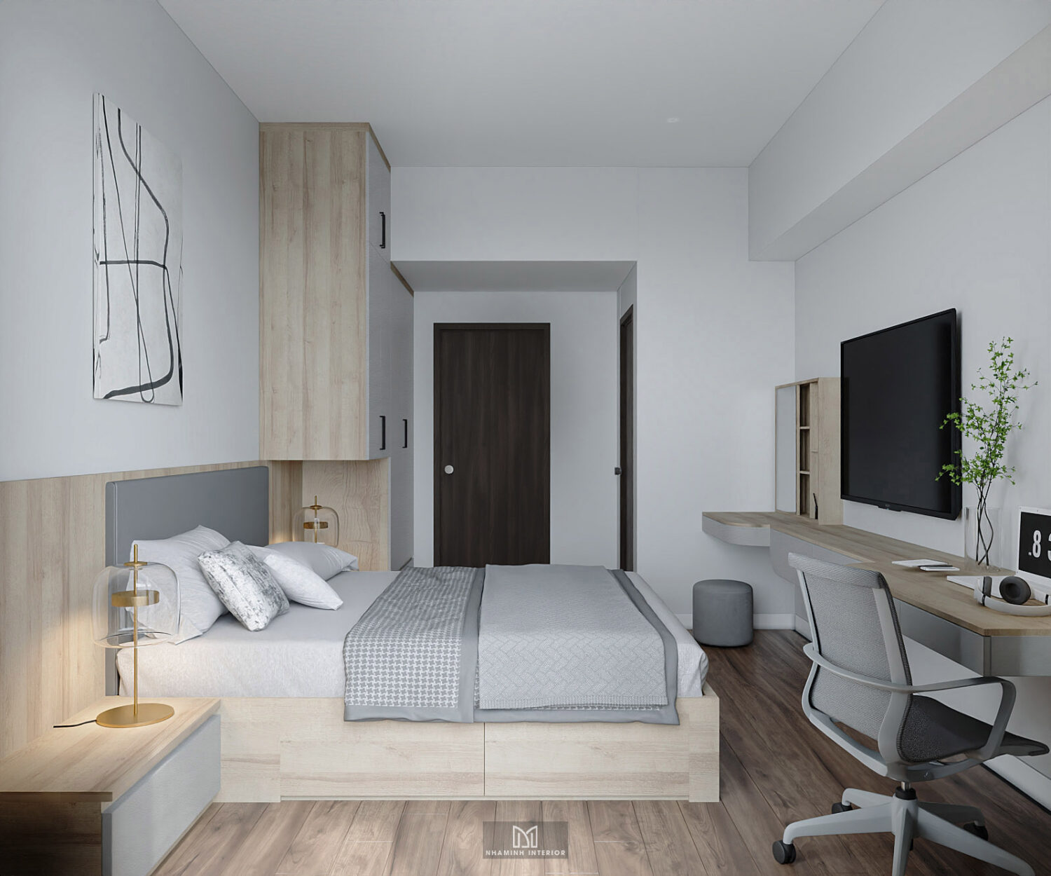 Căn hộ 2PN Picity Highpark - Tone xám sang trọng