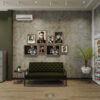 Barber shop tone xanh rêu chủ đạo ấn tượng