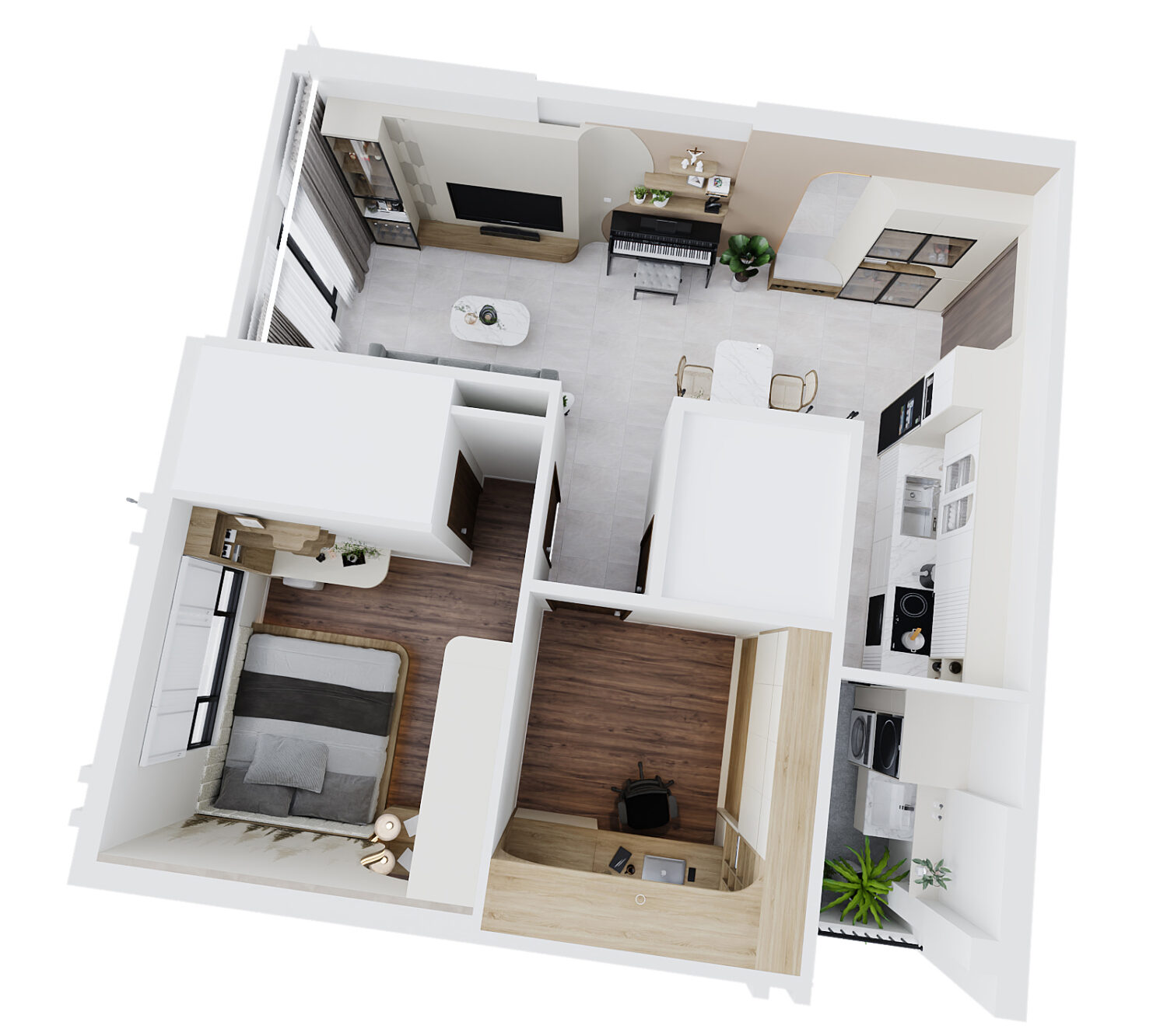 Căn hộ 2PN Picity tone be nhẹ nhàng