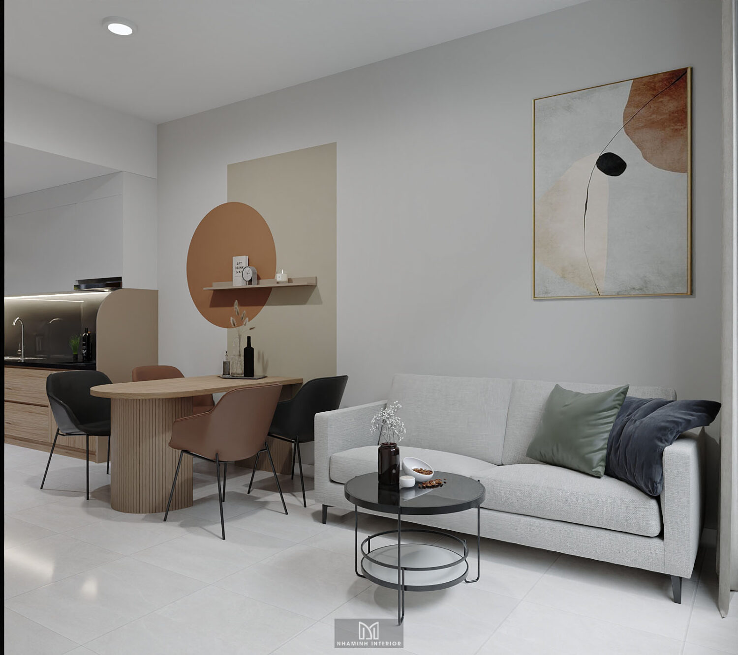 Căn hộ 2PN Picity Highpark - Tone nâu cam hài hòa dễ chịu