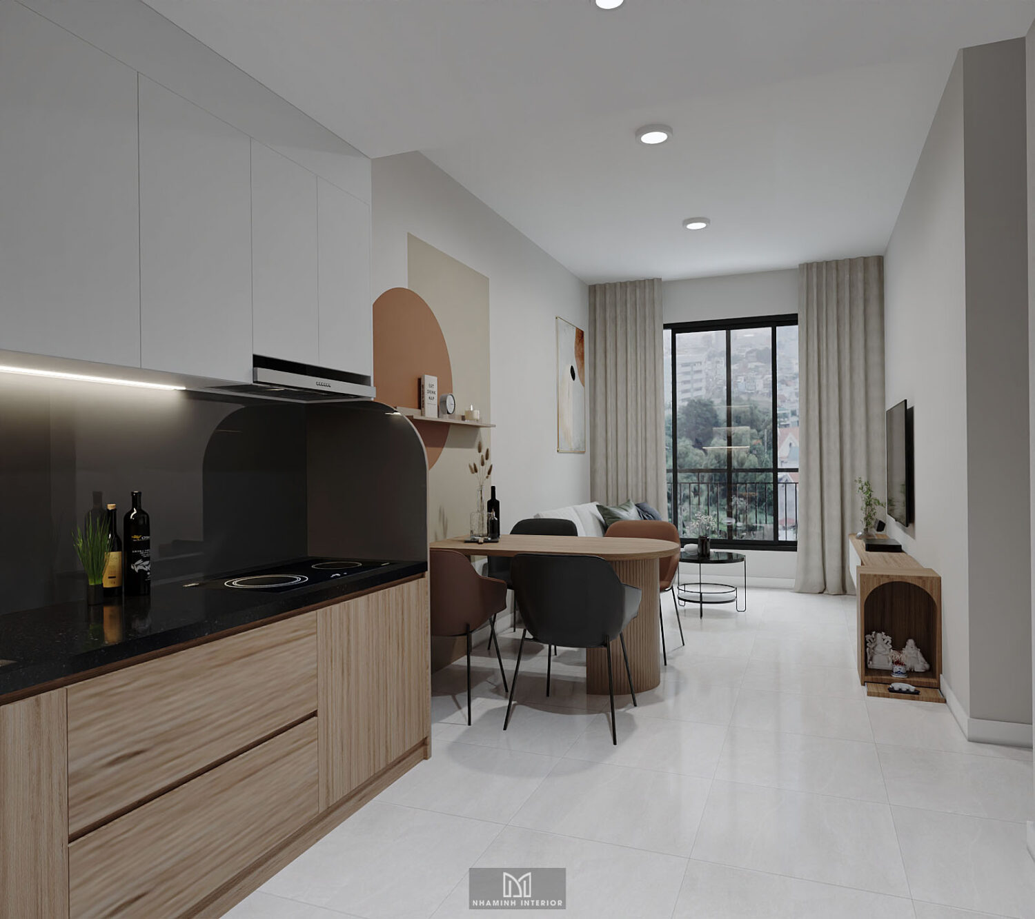 Căn hộ 2PN Picity Highpark - Tone nâu cam hài hòa dễ chịu