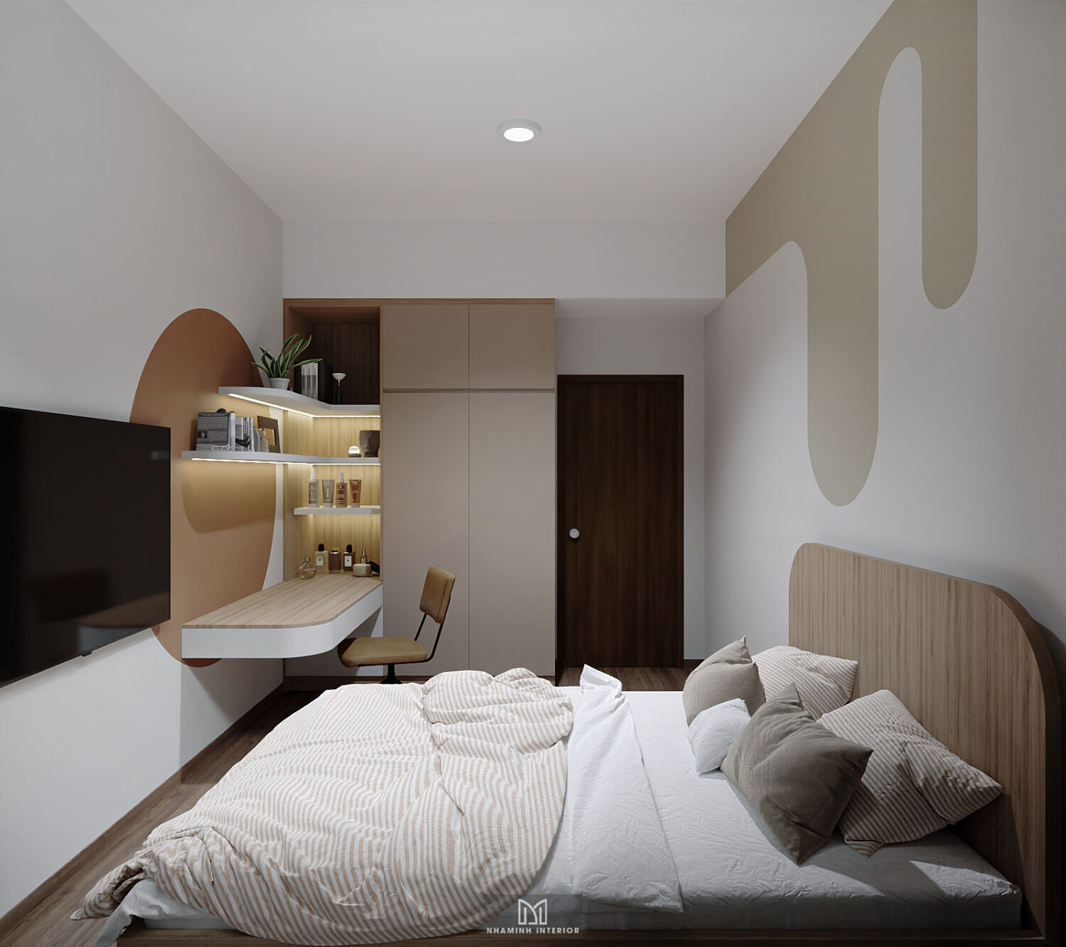 Căn hộ 2PN Picity Highpark - Tone nâu cam hài hòa dễ chịu