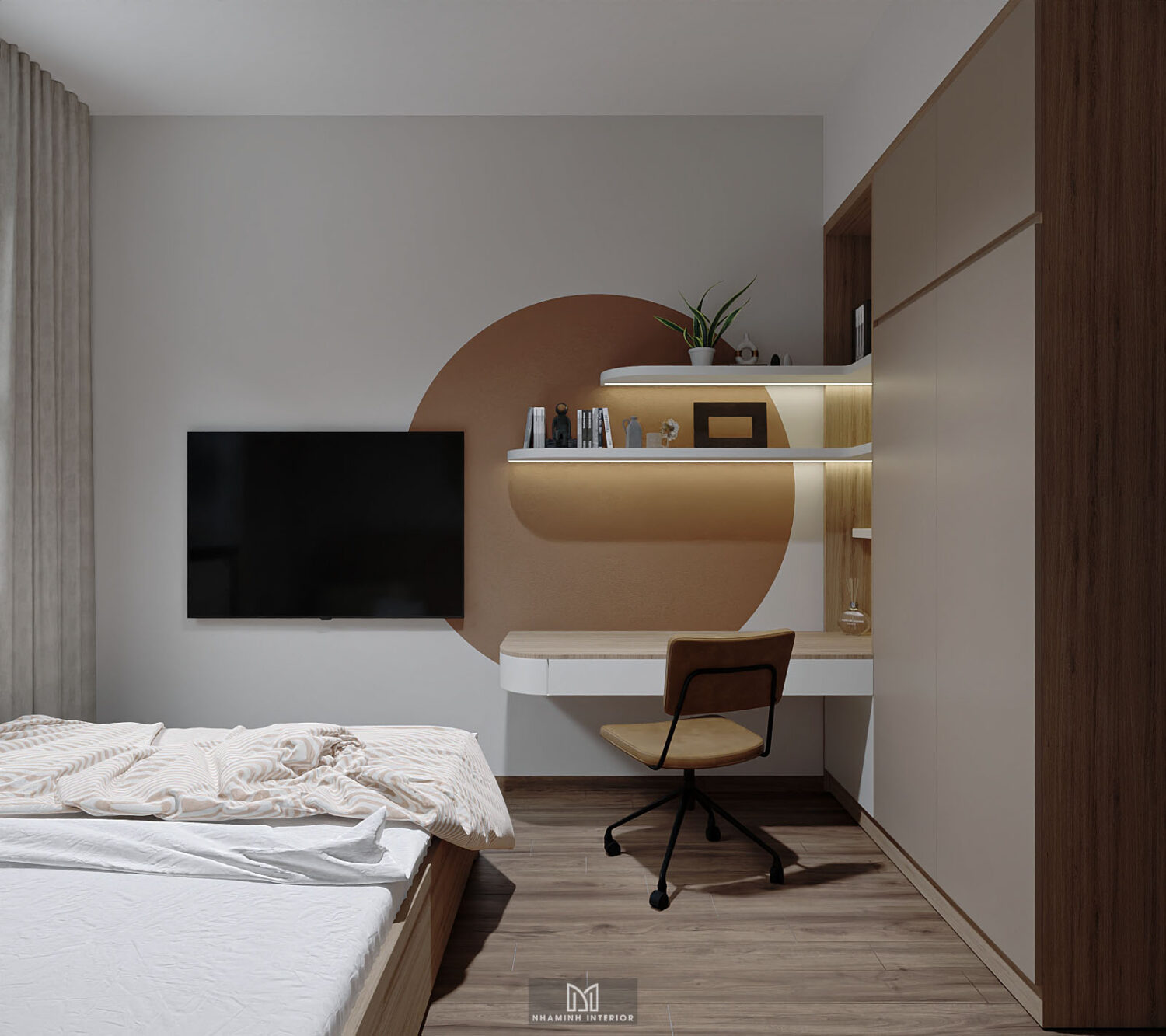 Căn hộ 2PN Picity Highpark - Tone nâu cam hài hòa dễ chịu