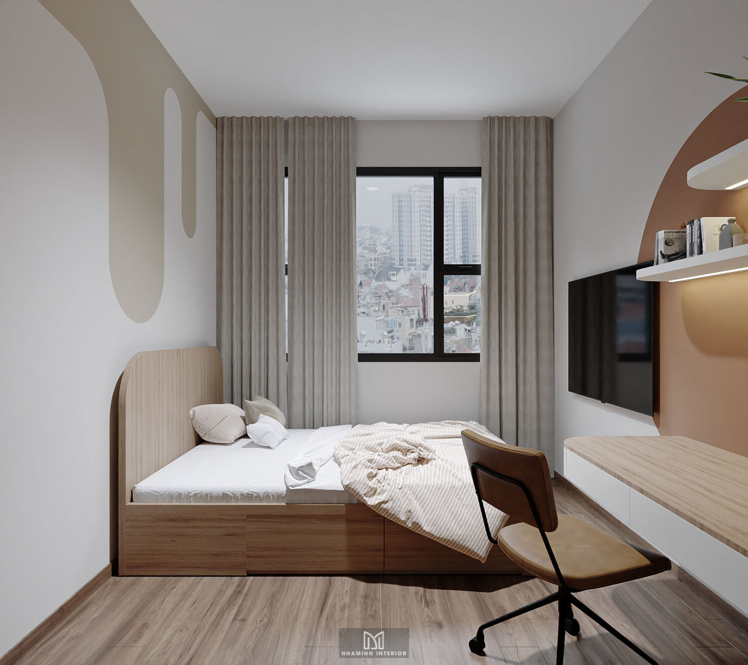 Căn hộ 2PN Picity Highpark - Tone nâu cam hài hòa dễ chịu