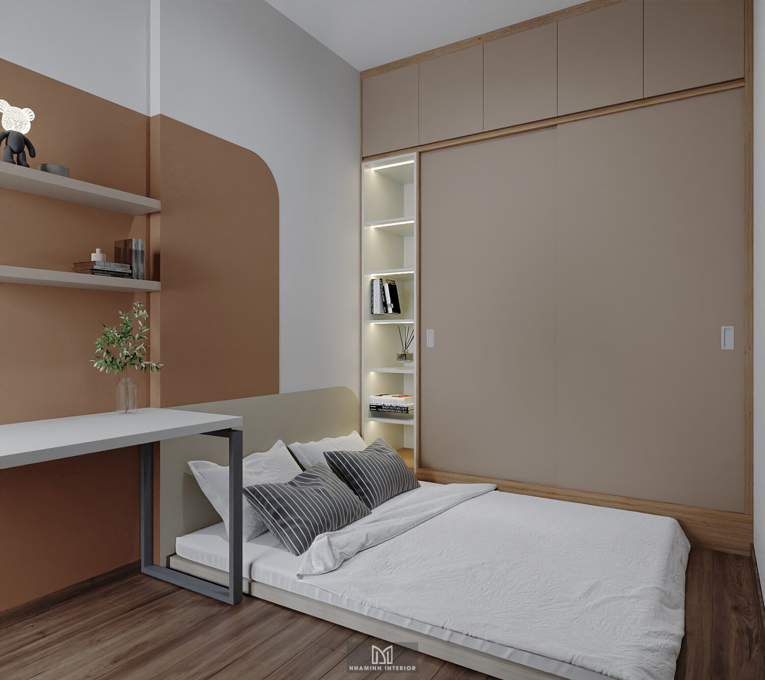 Căn hộ 2PN Picity Highpark - Tone nâu cam hài hòa dễ chịu