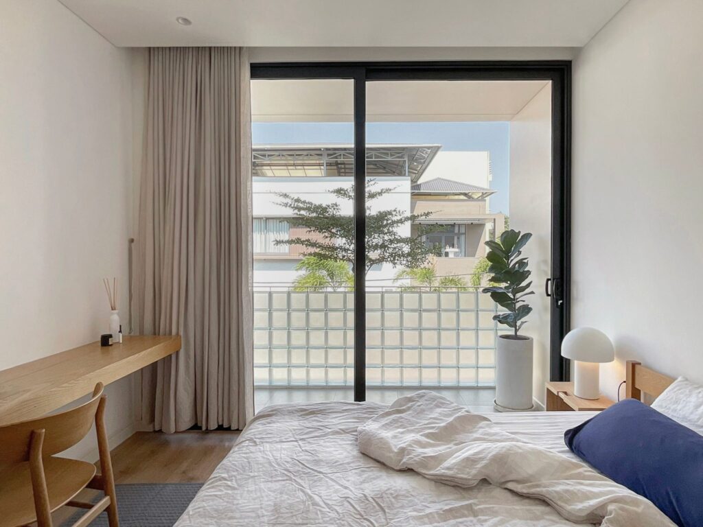 Không gian phòng ngủ nhà phố 4x15m